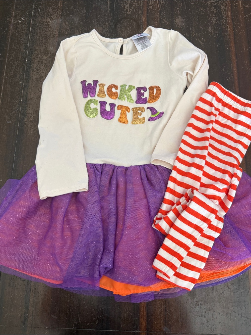 Counting Daisies Toddler Girls Halloween Cat Tutu & Legging Set 5/6